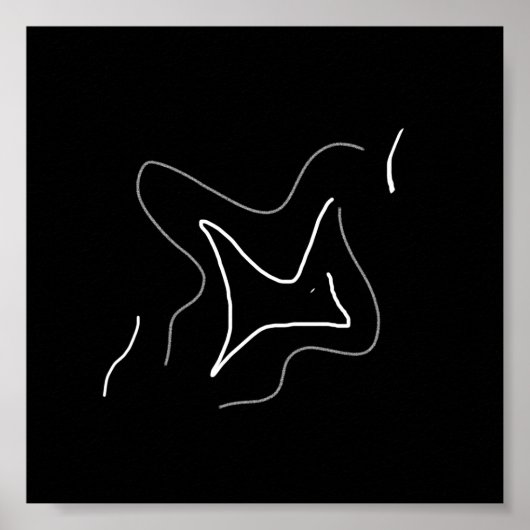 Abstract zwart Poster met minimale art (Voorkant)