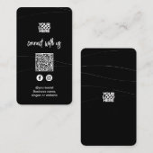 Abstract zwart | QR-code sociale media Visitekaartje (Voorkant / Achterkant)