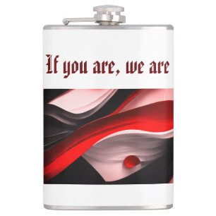 Abstract Zwart & Rood Collectie Vet Modern- 8oz Heupfles