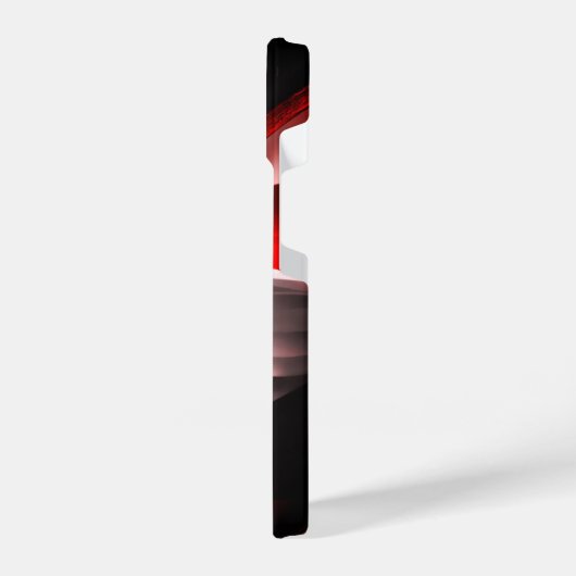 Abstract Zwart & Rood Design Premium Collectie - iPhone Hoesje (Linkerkant)