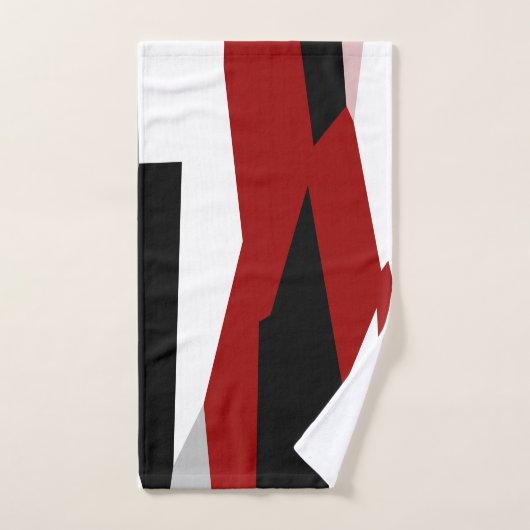 Abstract zwart, rood en wit bad handdoek (Handdoek)