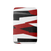Abstract zwart, rood en wit badmat (Voorkant Verticaal)