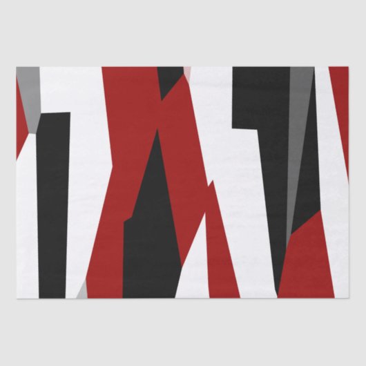 Abstract zwart, rood en wit tissuepapier (Voorkant)