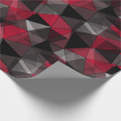 Abstract zwart, rood, grijs geometrisch. cadeaupapier (Hoek)