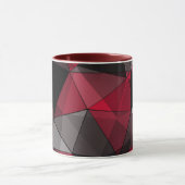 Abstract zwart, rood, grijs geometrisch. mok (Midden)