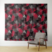 Abstract zwart, rood, grijs geometrisch. wandkleed (In Situ (horizontaal))