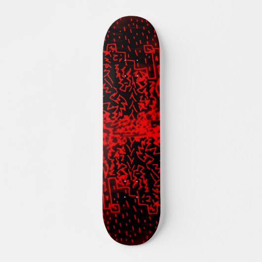 Abstract zwart/rood ontwerp #2 skateboard (Voorkant)