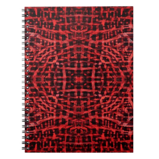 Abstract zwart-rood patroon notitieboek (Voorkant)