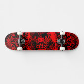 Abstract zwart/rood "Pitbull"-skateboard Skateboard (Horizontaal)