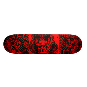 Abstract zwart/rood "Pitbull"-skateboard Skateboard