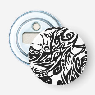Abstract Zwart Tribal Button Flesopener