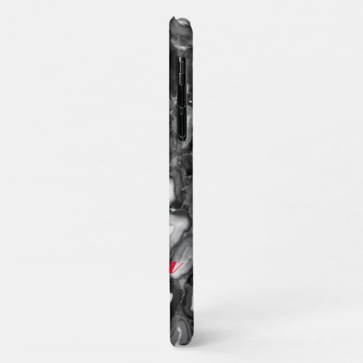 Abstract Zwart Wit Agaat geode monogram Case-Mate iPhone Case (Achterkant/links)