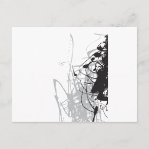 abstract zwart-wit art vo1 briefkaart
