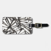 Abstract zwart-wit bagagelabel (Voorkant horizontaal)