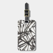 Abstract zwart-wit bagagelabel (Voorkant verticaal)