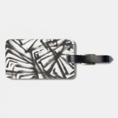Abstract zwart-wit bagagelabel (Achterkant horizontaal)
