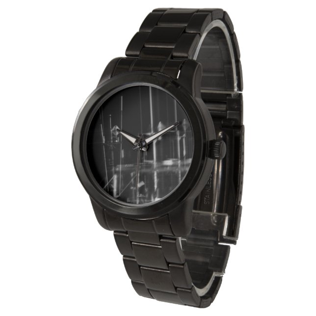 abstract zwart-wit boothorloge, horloge (Gekanteld)