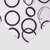 Abstract zwart-wit cirkelpatroon tissuepapier (Detail)