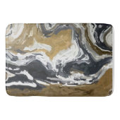 Abstract zwart, wit en goud badmat (Voorkant)