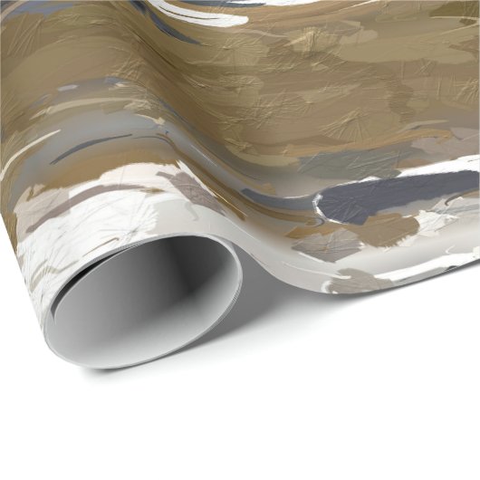 Abstract zwart, wit en goud cadeaupapier (Rol Hoek)