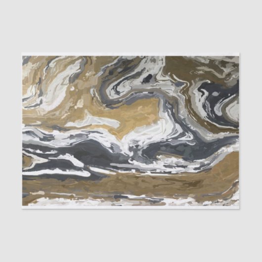 Abstract zwart, wit en goud tissuepapier (Voorkant)