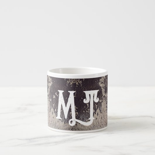 Abstract zwart-wit (gebarsten wand) espresso kop (Voorkant)