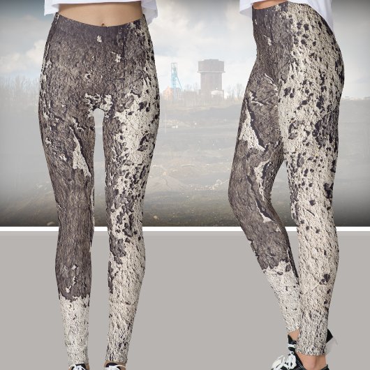 Abstract zwart-wit (gebarsten wand) leggings