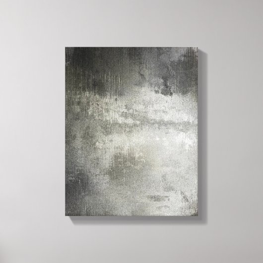 abstract zwart-wit getextureerd canvas afdruk (Voorkant)