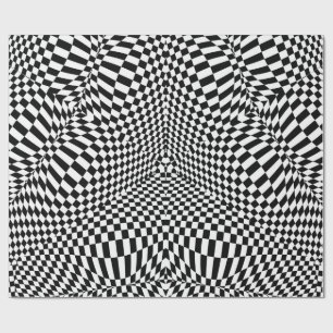 Abstract zwart-wit gevlochten patroon cadeaupapier