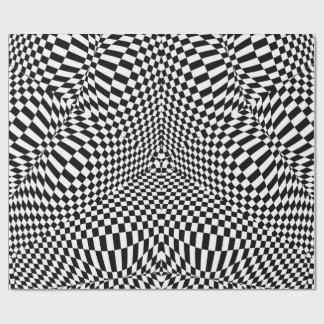 Abstract zwart-wit gevlochten patroon cadeaupapier