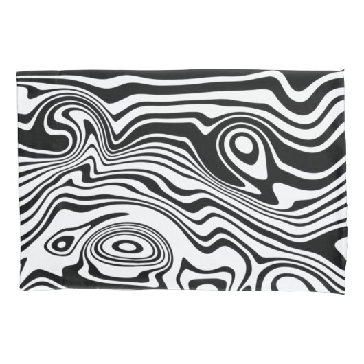 Abstract zwart wit golven kussen Hoesje uw kleur Kussensloop (Voorkant)