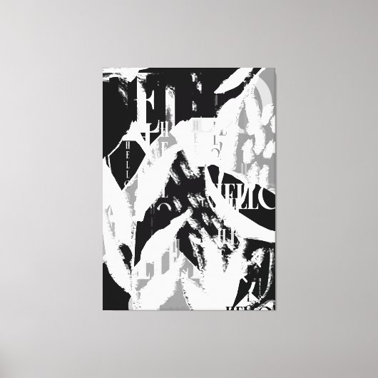Abstract zwart wit grijs canvas afdruk (Voorkant)