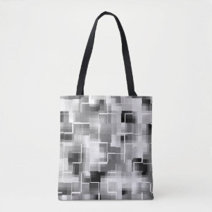 Abstract zwart wit grijs draagtas