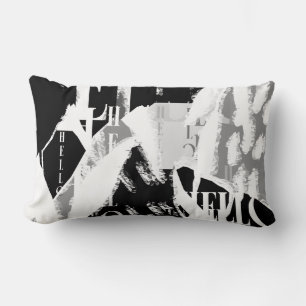 Abstract zwart wit grijs kussen