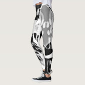 Abstract zwart wit grijs leggings (Links)