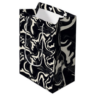 Abstract zwart-wit kunst medium cadeauzakje