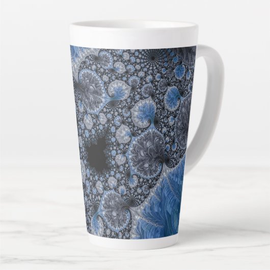 Abstract zwart-wit latte mok (Rechterhoek)