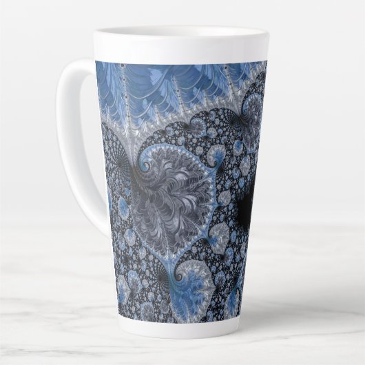 Abstract zwart-wit latte mok (Linkerhoek)