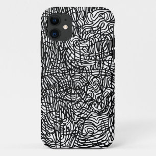 Abstract Zwart-wit Lijnen iPhone / iPad hoesje
