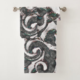 Abstract zwart-wit met gekleurde details of falen bad handdoek