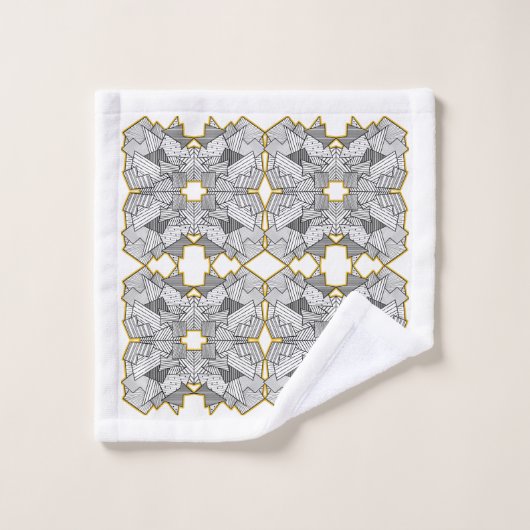 Abstract zwart-wit met gouden accenten bad handdoek (Wasdoekje)