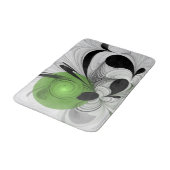 Abstract Zwart-wit met Groene Fractal Art Badmat (Gekanteld)