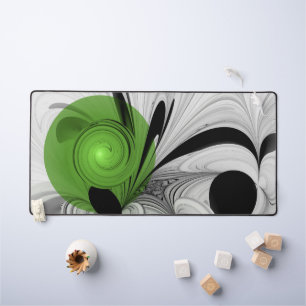 Abstract Zwart-wit met Groene Fractal Art Bureaumat