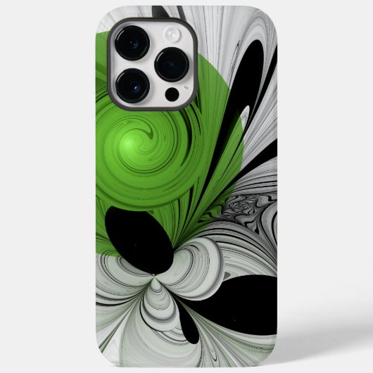 Abstract Zwart-wit met Groene Fractal Art Case-Mate iPhone Case (Achterkant)