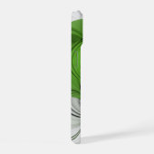 Abstract Zwart-wit met Groene Fractal Art iPhone 15 Hoesje (Rechterkant)