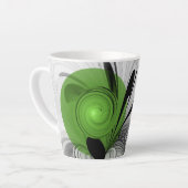 Abstract Zwart-wit met Groene Fractal Art Latte Mok (Linkerhoek)