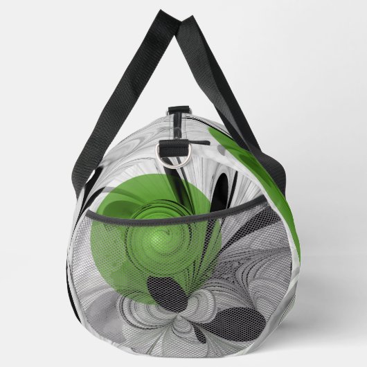 Abstract Zwart-wit met Groene Fractal Art Plunjezak (Rechts)