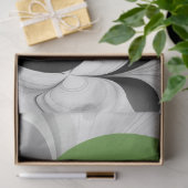 Abstract Zwart-wit met Groene Fractal Art Tissuepapier (Geschenk)