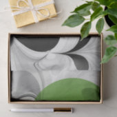 Abstract Zwart-wit met Groene Fractal Art Tissuepapier (Geschenk)