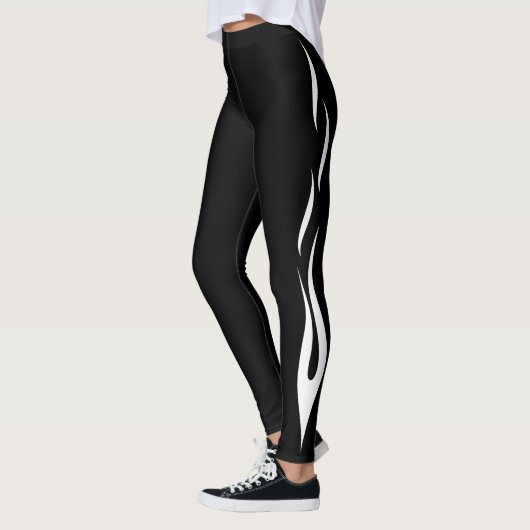 Abstract zwart-wit ontwerp leggings (Links)